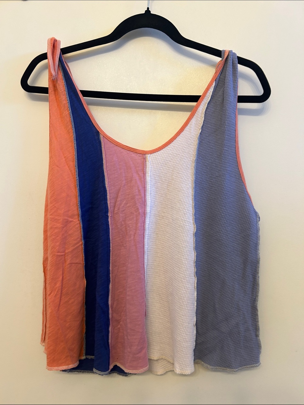 We The Free Colorblock Tank in Coral, Navy, Pink, White & Gray